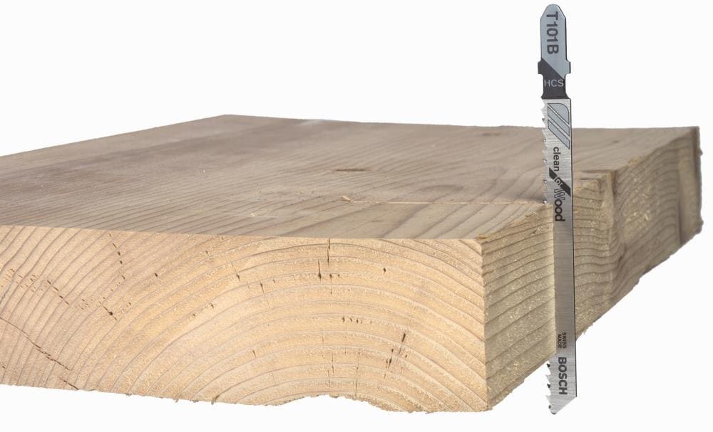 Bosch 5-Pack 3-1/4-in 20 TPI T‑Shank High-Carbon Steel Jigsaw Blades, Clean for Wood (T101AO)