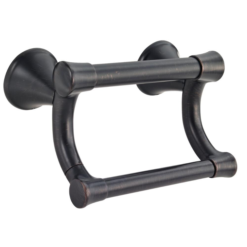 Delta Transitional 8.93-in Venetian Bronze Wall-Mount Grab Bar with Pivoting Toilet Paper Holder