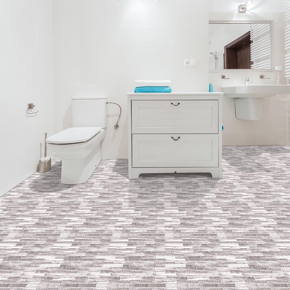 Perfection Floor Tile Master Mosaic Castle Stone/Satin 20-in x 20-in Water-Resistant Interlocking Luxury Flooring, 16.7-sq ft Carton