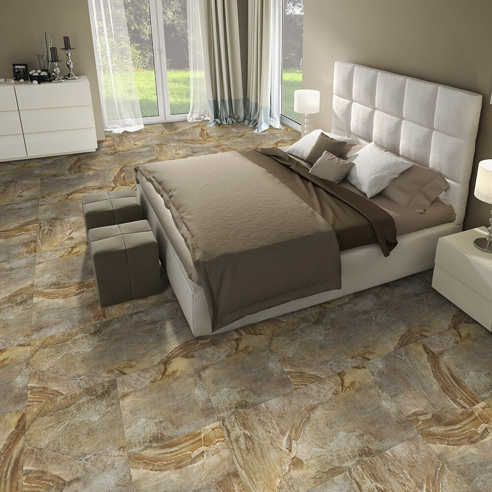 Perfection Floor Tile Stonecreek Collection Canyon Stone/Satin 20-in x 20-in Water Resistant Interlocking Luxury Vinyl Tile Flooring (16.7-sq ft/Carton)
