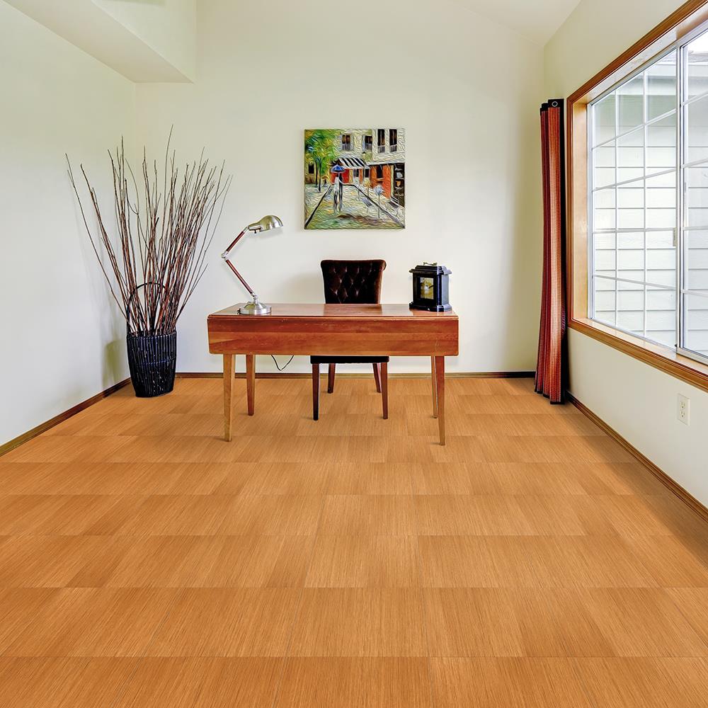 Perfection Floor Tile Sample – Classic Wood Collection Maple/Satin Water-Resistant Wood-Look Interlocking Vinyl Tile