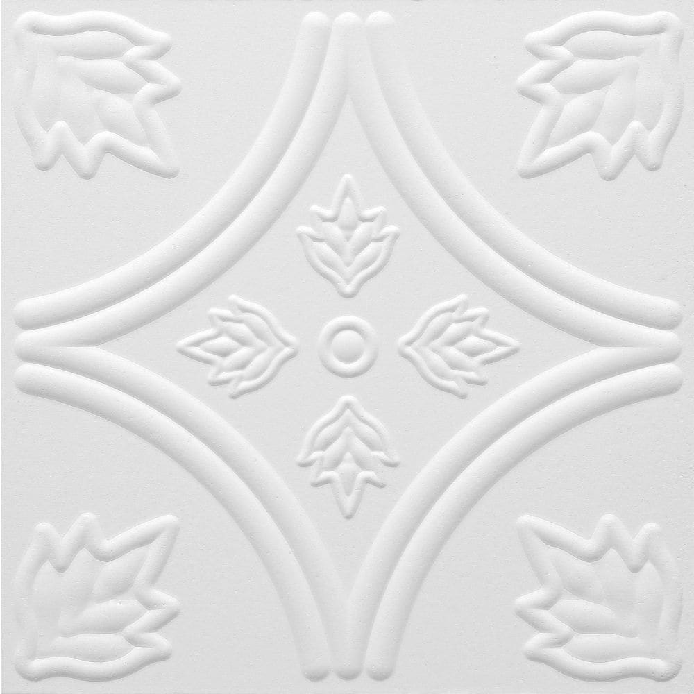 Armstrong Ceilings TinLook Circles 12-in x 12-in Surface-Mount Acoustic Ceiling Tiles, White, 40-Pack