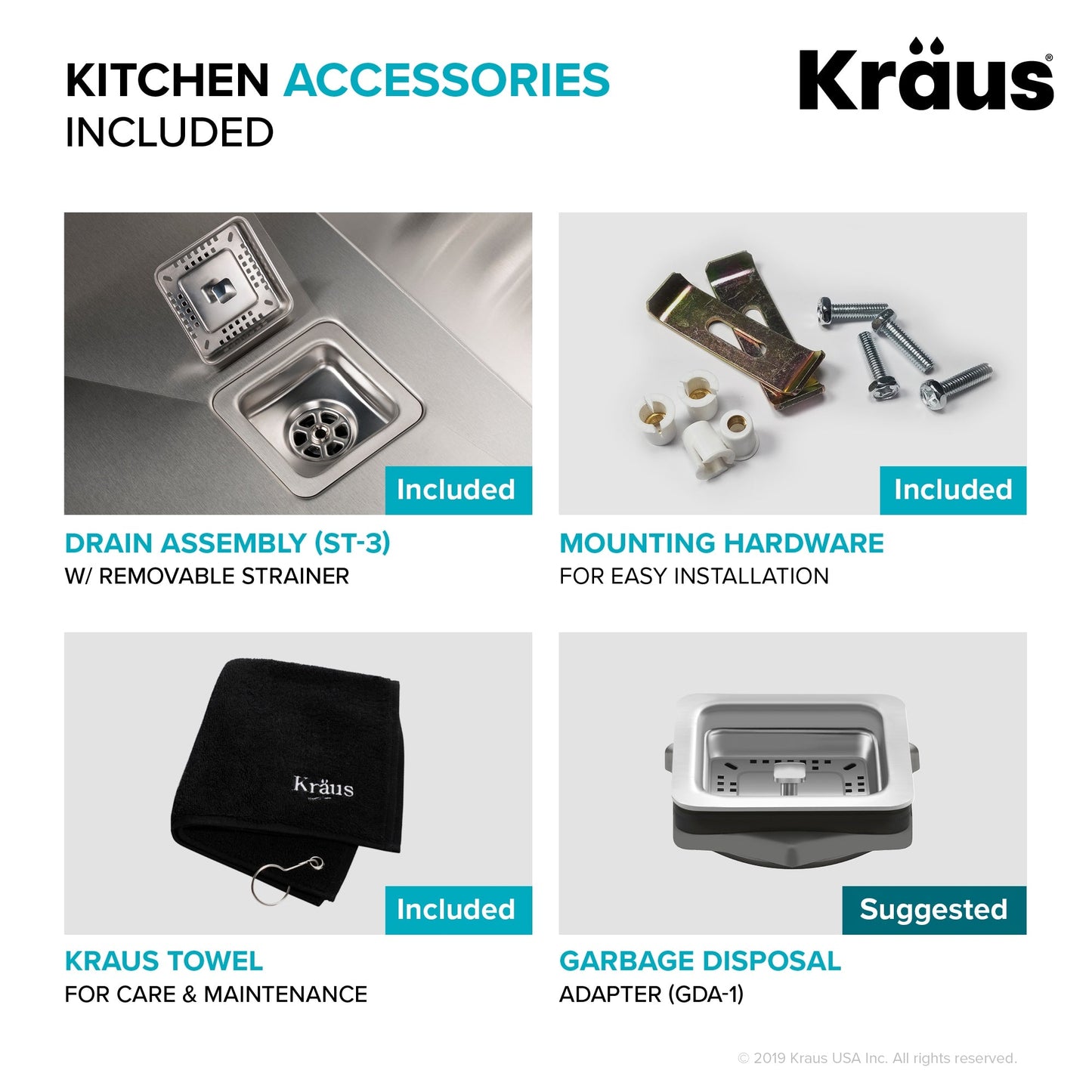 Kraus Stainless Steel Undermount Laundry Sink 18.5" x 24"