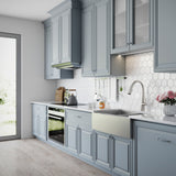 Kraus Standart PRO 33-in x 21-in Stainless Steel Double Offset Bowl, Tall Apron (8-in+) Undermount Farmhouse Kitchen Sink