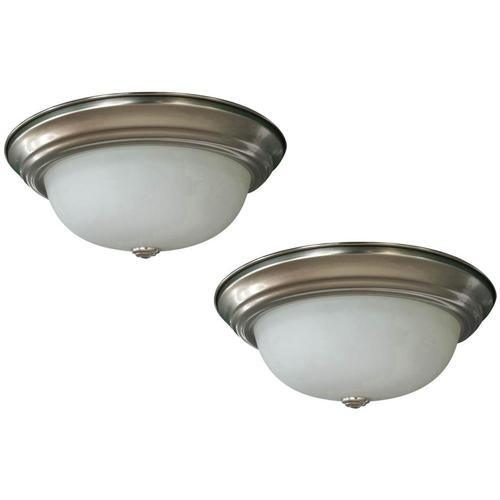 Project Source 2-Pack 13-in Bronze Transitional LED Flush Mount Light ENERGY STAR - Super Arbor
