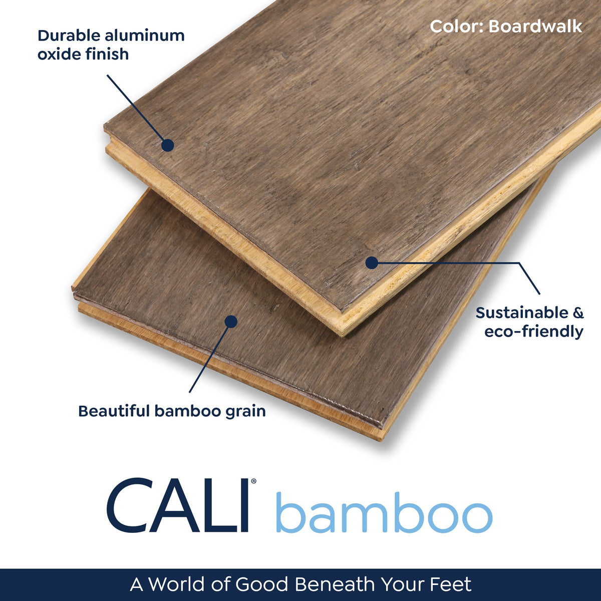 Cali Bamboo Fossilized Prefinished Boardwalk Bamboo Handscraped 1/2-in Solid Hardwood Flooring Sample