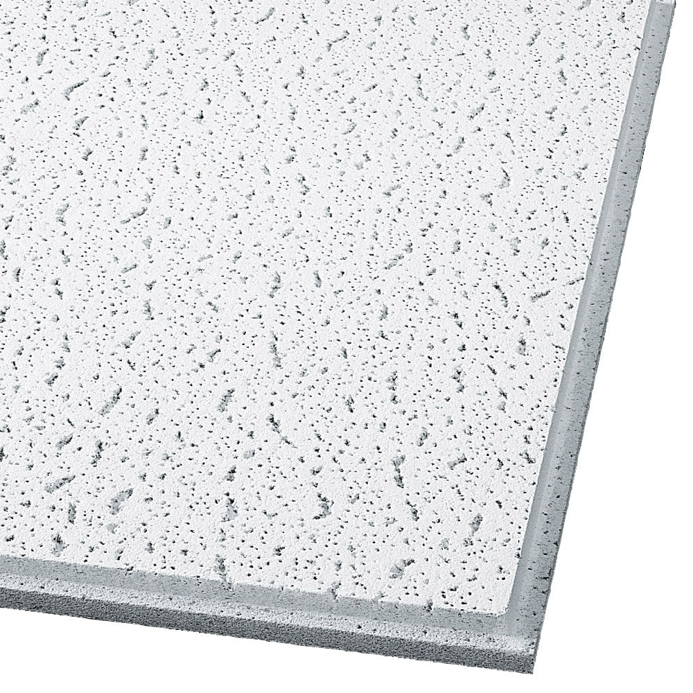 Armstrong Ceilings 24-in x 24-in Fissured White Mineral Fiber Drop Acoustic Ceiling Tiles, Tegular Edge, 16-Pack (64 sq ft)