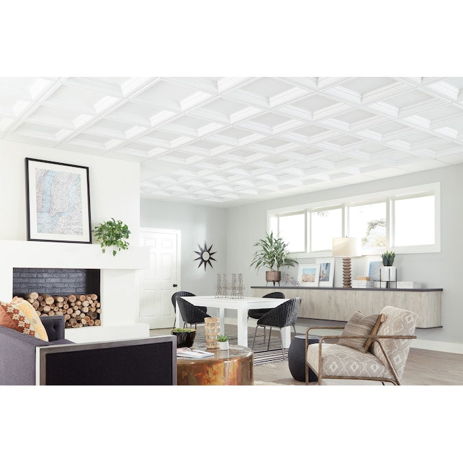 Armstrong Ceilings 2-ft x 2-ft Easy Elegance White PVC Drop Ceiling Tile (1-Pack, 4-sq ft / Case)