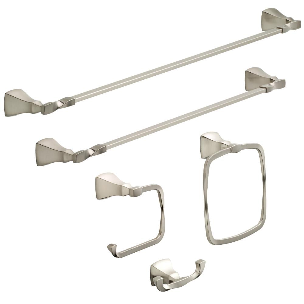 Delta Sawyer 18-in Satin Nickel Wall Mount Single Towel Bar