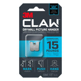3M Claw Silver Drywall Picture Hanger, 15 lb, 1 Pack