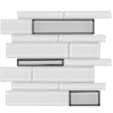 Elida Ceramica Mirror Glass Reflections 12-in x 12-in Glossy Glass Linear Mosaic Wall Tile