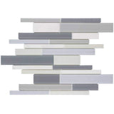 Elida Ceramica Moonlight Linear Blend 12-in x 12-in Glossy Glass/Stone Mosaic Wall Tile