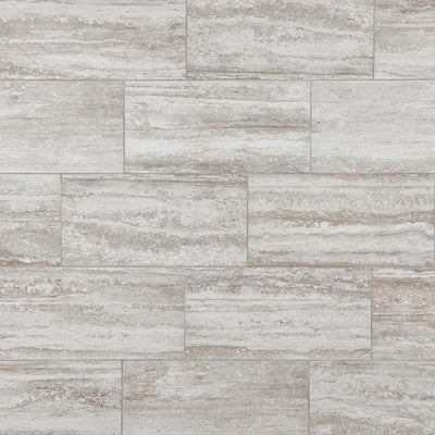 Mohawk ForeverStyle Cream Travertine 12-in x 24-in Lappato Porcelain Stone Look Floor Tile