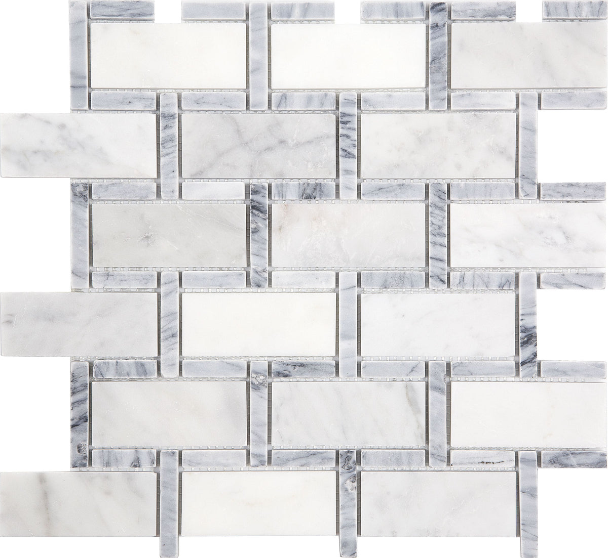 Satori Carrara Grigio 12-in x 12-in Polished Natural Stone Subway Mosaic Wall Tile (0.95-sq. ft/ Piece)