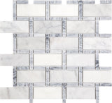 Satori Carrara Grigio 12-in x 12-in Polished Natural Stone Subway Mosaic Wall Tile (0.95-sq. ft/ Piece)