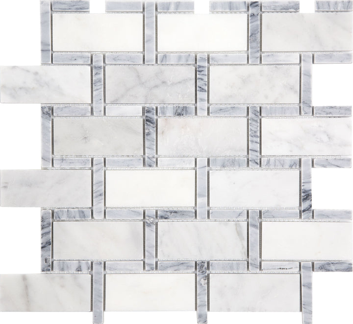 Satori Carrara Grigio 12-in x 12-in Polished Natural Stone Subway Mosaic Wall Tile (0.95-sq. ft/ Piece)