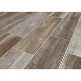 Style Selections Woods French Gray 6-in x 24-in Porcelain Wood Look Tile (Common: 6-in x 24-in; Actual: 5.84-in x 23.5-in)
