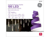 GE StayBright 100-Count Sparkling White Mini LED Plug-In Christmas Icicle Lights, Warm White, 10.8-ft Lighted Length