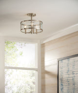 Kichler Marita 13-in Brushed Nickel Coastal Incandescent Semi-Flush Mount Light