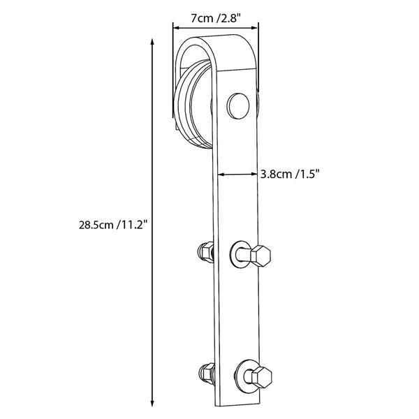 8Ft Sliding Barn Door Hardware Kit Set Antique Style Single Closet Wood Track System Black