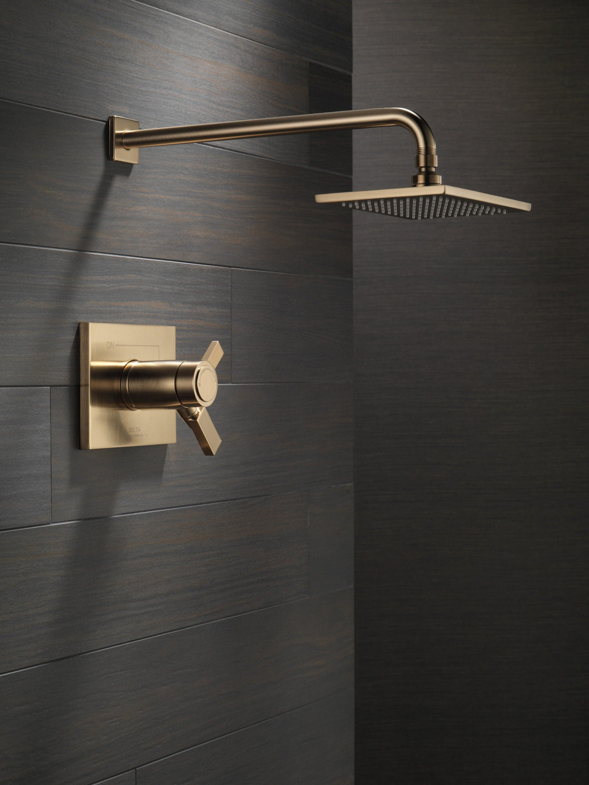 Delta Vero TempAssure Champagne Bronze 2-Handle Single-Function Shower Faucet Trim Kit, 5.7-in Square Shower Head