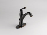 Delta Burke Oil Rubbed Bronze 1-Handle Single-Hole WaterSense Bathroom Sink Faucet with Drain
