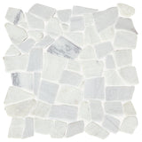 American Olean Genuine Stone Refined White 12-in x 12-in Tumbled Natural Stone Marble Pebble Mosaic Floor and Wall Tile