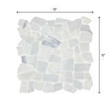 American Olean Genuine Stone Refined White 12-in x 12-in Tumbled Natural Stone Marble Pebble Mosaic Floor and Wall Tile