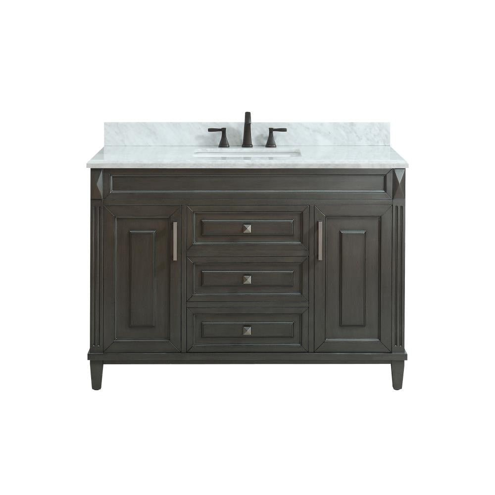 Sterling White 49 in. Vanity with Marble Top