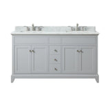 Studio Design Collection Aurora 61 in. Double Sink Vanity with Carrara Marble Top
