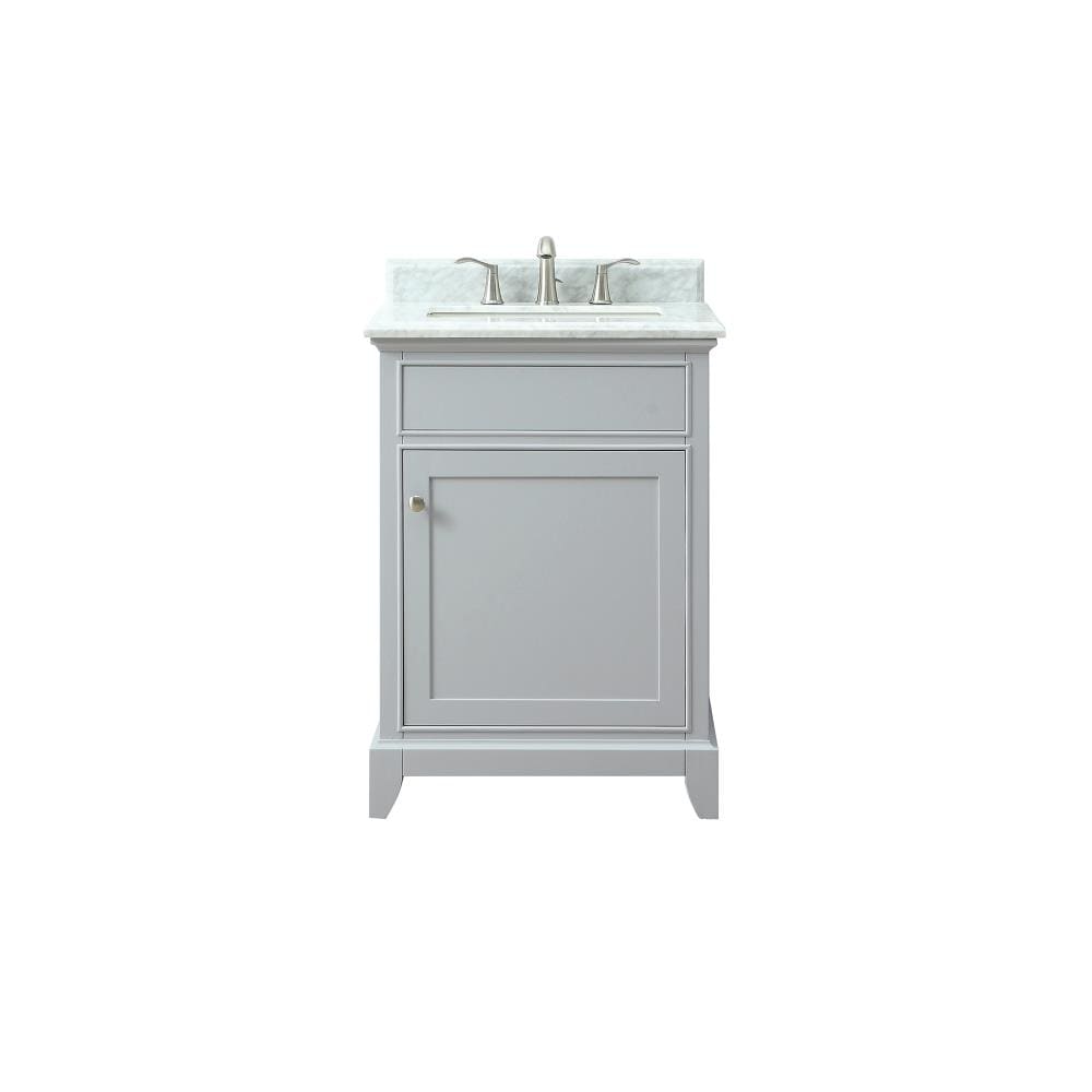 Aurora 25 in. White Vanity with Carrara Top