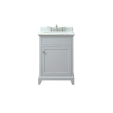 Studio Design Collection Aurora 25 in. Bathroom Vanity with Carrara Marble Top, Light Gray