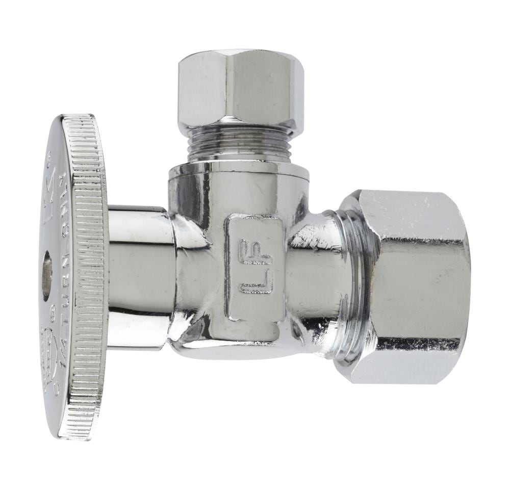 Keeney Brass 1/2-in Compression x 3/8-in Compression Quarter Turn Angle Valve