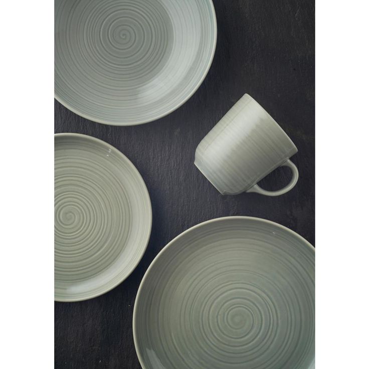 William Mason 12-Piece Casual Grey Stoneware Dinnerware Set (Service for 4)