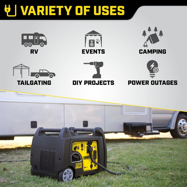 CHAMPION POWER EQUIPMENT 3400-Watt Gasoline Powered Recoil Start Portable Inverter Generator with 192 cc Engine