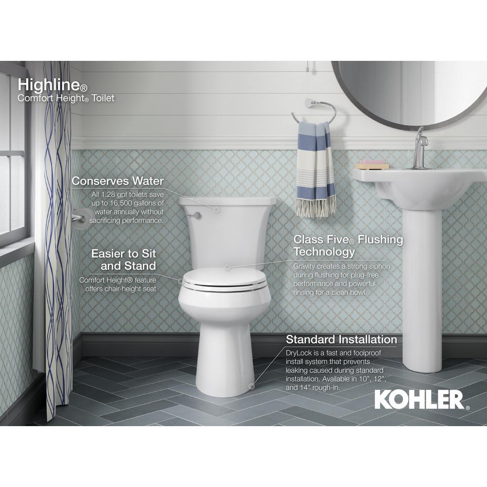 Highline 2-piece 1.28 GPF Single Flush Elongated Toilet in Biscuit, Seat Not Included - Super Arbor