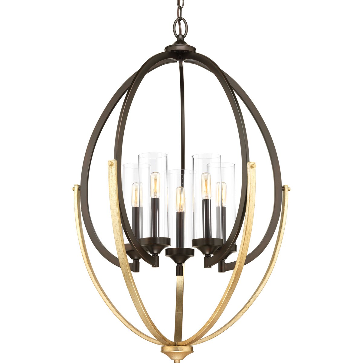 Progress Lighting Evoke 5-Light Antique Bronze Industrial Chandelier