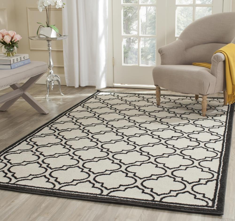 Safavieh Moroccan 6 x 9 Ivory/Anthracite Indoor Trellis Area Rug