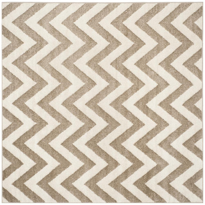 Safavieh Bellport 7 x 7 Wheat/Beige Square Indoor/Outdoor Chevron Area Rug