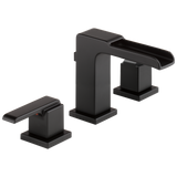 Delta Ara Matte Black 2-Handle Widespread WaterSense Bathroom Sink Faucet with Drain, 4–16 in Installation