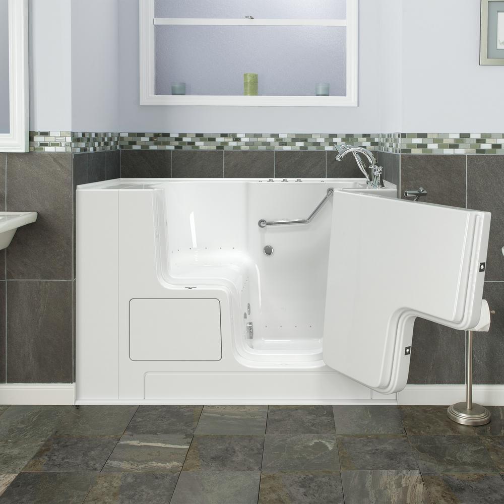 Gelcoat Value Series 52 in. x 32 in. Right Hand Walk-In Whirlpool and Air Bathtub with Outward Opening Door in White - Super Arbor