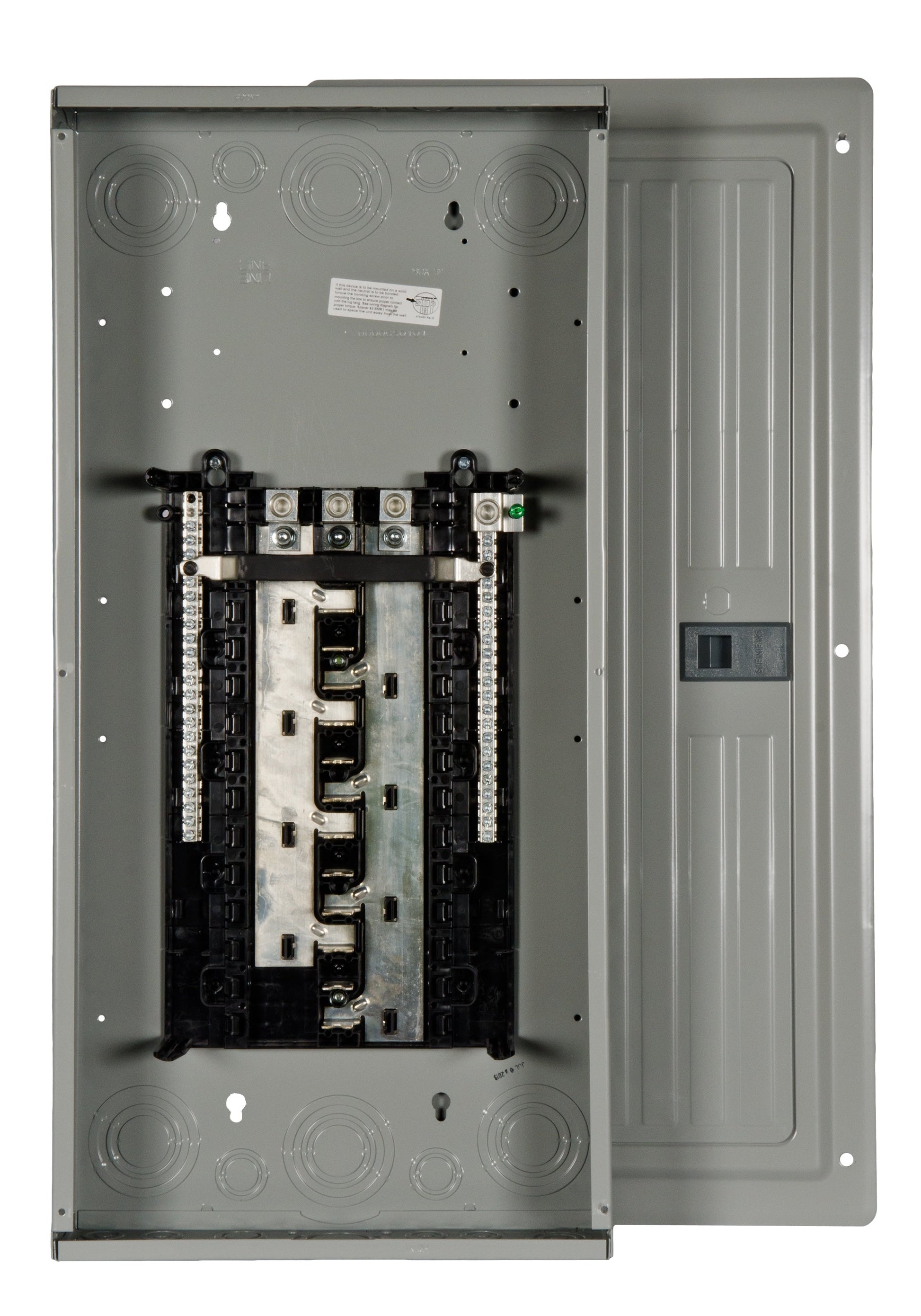 Siemens ES 200-Amp 24-space load center - front view