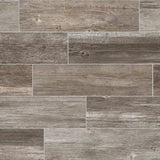 Style Selections Woods French Gray 6-in x 24-in Porcelain Wood Look Tile (Common: 6-in x 24-in; Actual: 5.84-in x 23.5-in)
