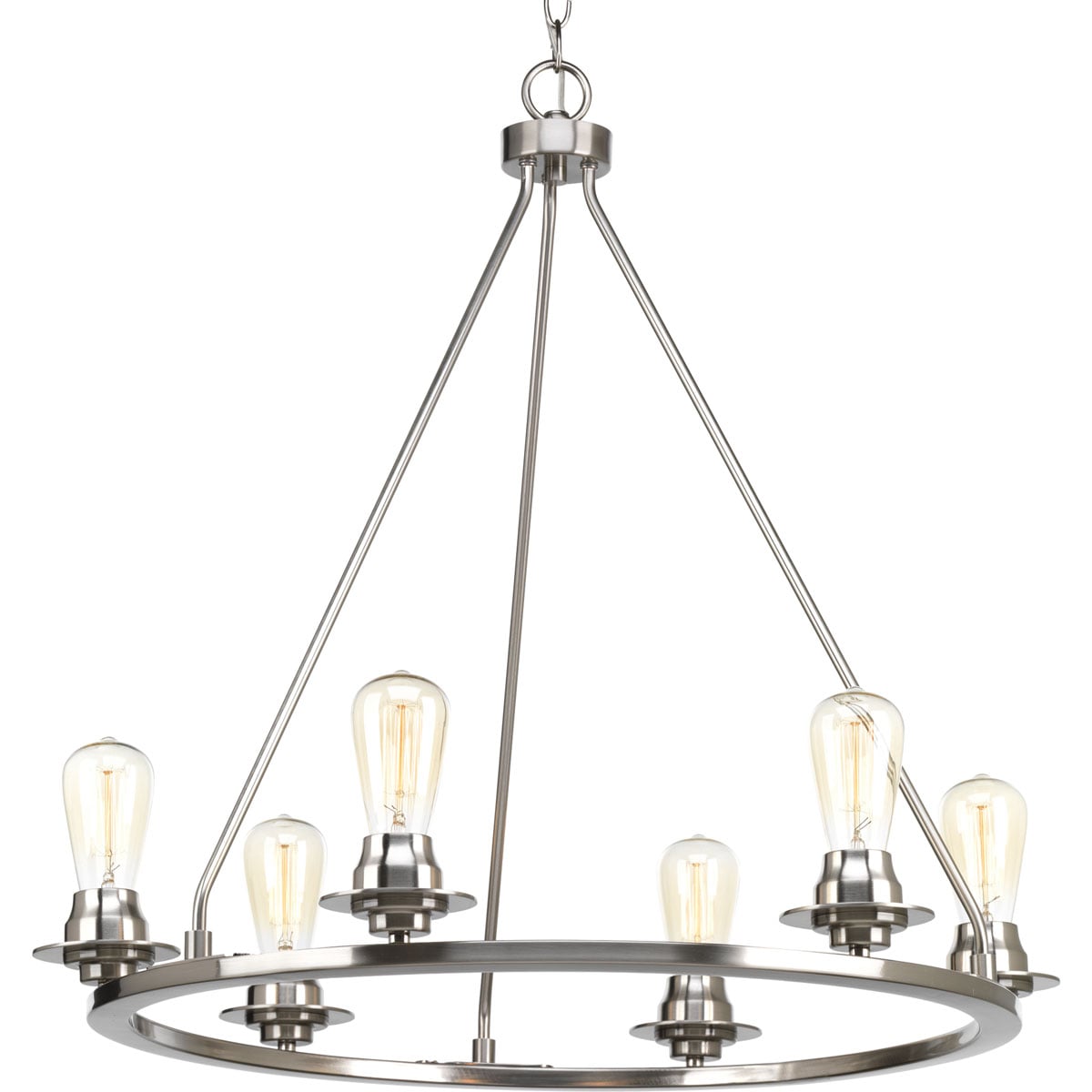 Progress Lighting Debut 6-Light Brushed Nickel Farmhouse Chandelier