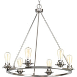 Progress Lighting Debut 6-Light Brushed Nickel Farmhouse Chandelier