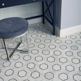 American Olean Genuine Stone Carrara 12-in x 15-in Polished Natural Marble Honeycomb Mosaic Floor and Wall Tile