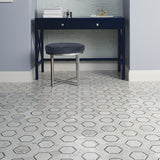 American Olean Genuine Stone Carrara 12-in x 15-in Polished Natural Marble Honeycomb Mosaic Floor and Wall Tile