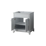 Studio Design Collection Aurora 31 in. Vanity with Carrara Marble Top, Light Gray