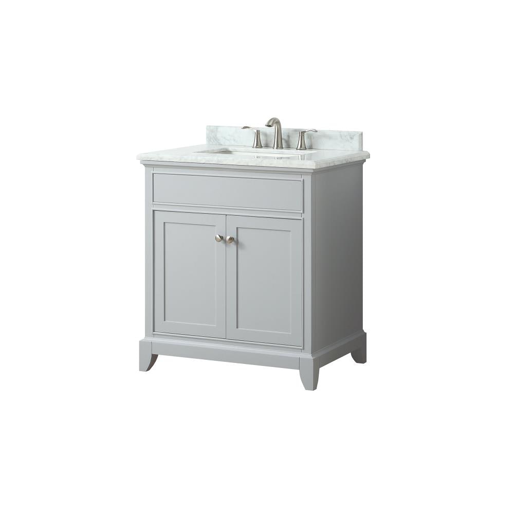 Aurora White 31 in. Vanity with Carrara Top