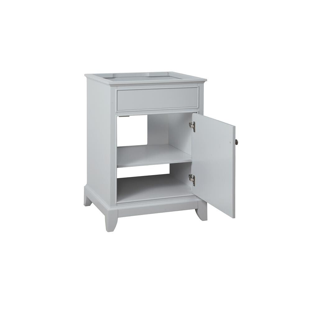 Studio Design Collection Aurora 25 in. Bathroom Vanity with Carrara Marble Top, Light Gray